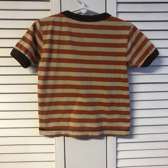 Lazy One Size 3T Striped Moose Ringer Tee - Picture 3 of 3